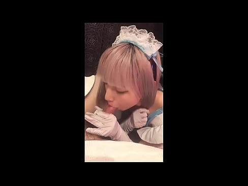 ❤️ 日本のアイドル「まゆか」、フレンチメイドのコスプレ、その1、ローションでフェラチオ、自慰行為 ❤️❌ ファッキング ❌️❤